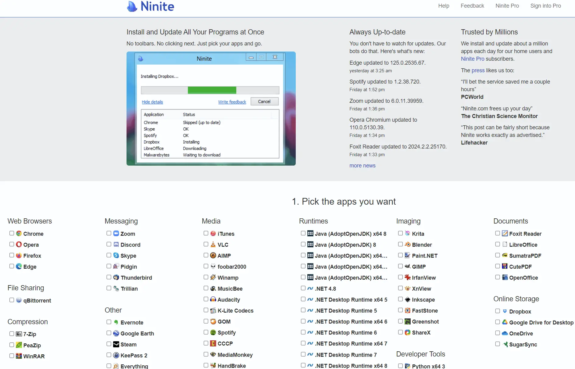 Install and Update All your programs at Once with Ninite